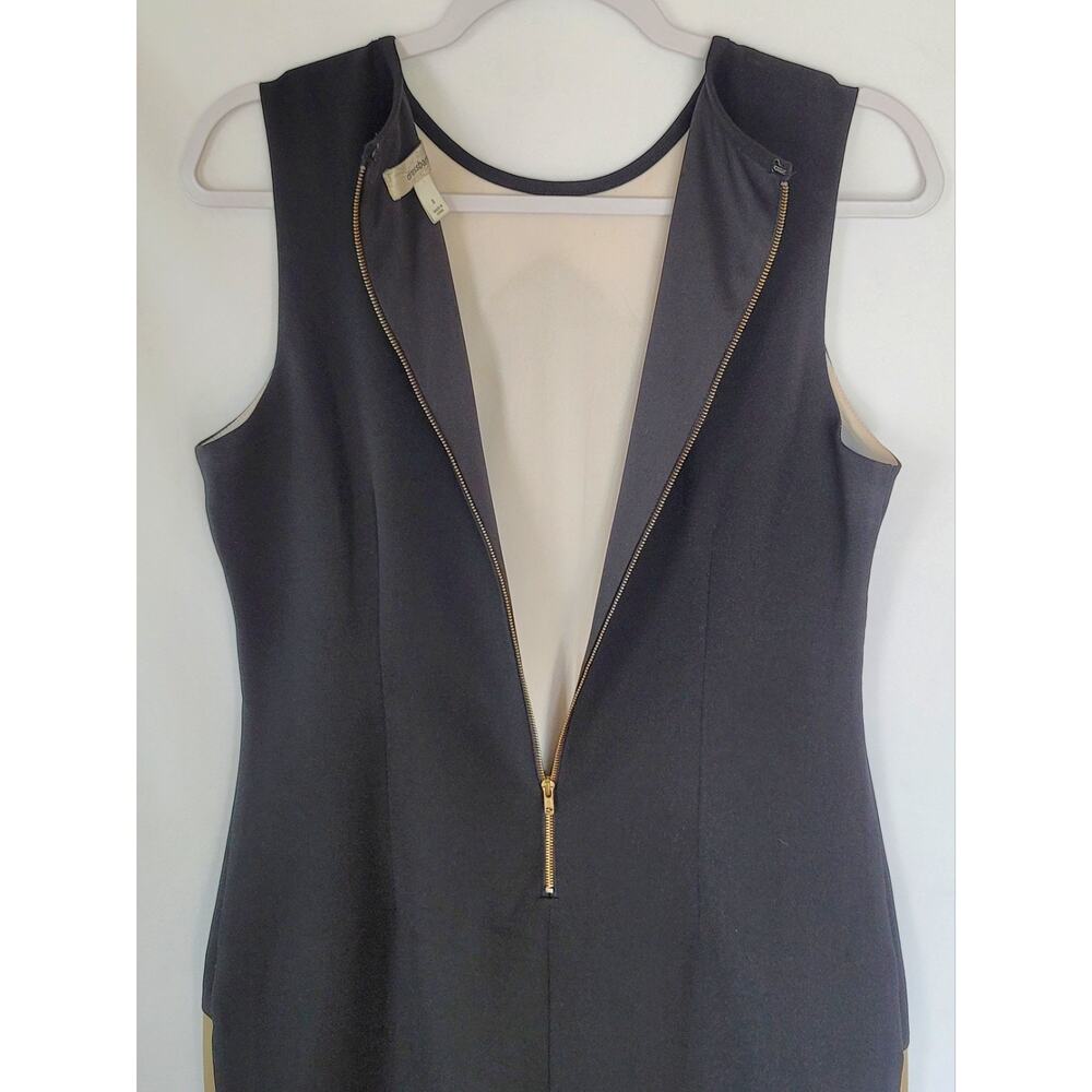 Classic DressBarn Colorblock Black Tan White Sheath Midi Dress Women's Size 8 - Picture 5 of 9